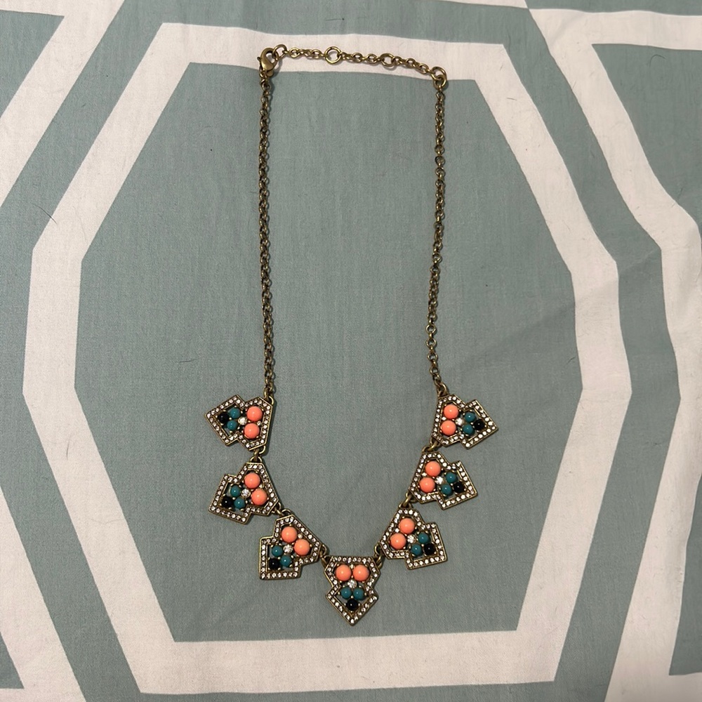 Multi-colored gold necklace